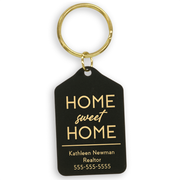 Black Brass Sweet Home Custom Realtor Keychain