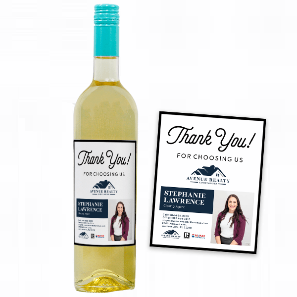 Thank You Realtor Custom Photo Wine Label
