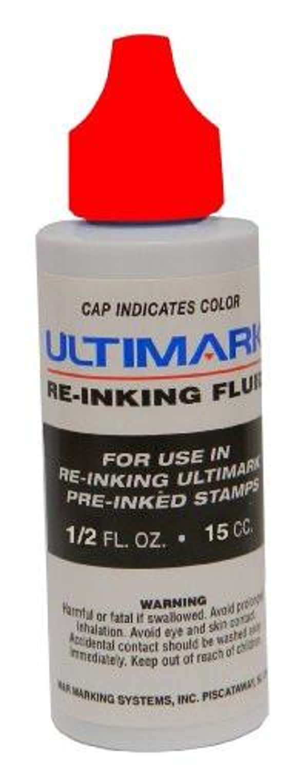 Ultimark Red 1/4 oz Refill Ink Bottle
