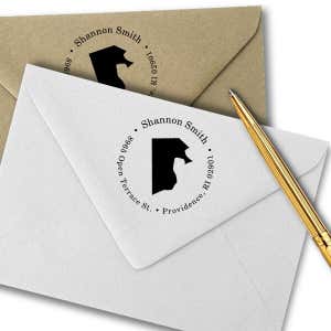Rhode Island Round Address Stamp Imprint Example