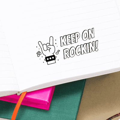 Keep On Rockin' Teacher Stamp - alternate view