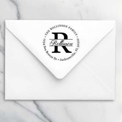 Round Letter Address Stamp - alternate view