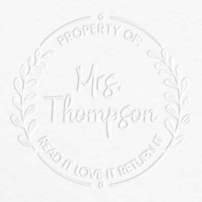 Custom Book Embosser - Floral Script - alternate view