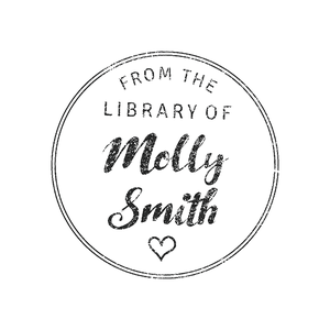 Round Heart 'From the Library of' Teacher Stamp