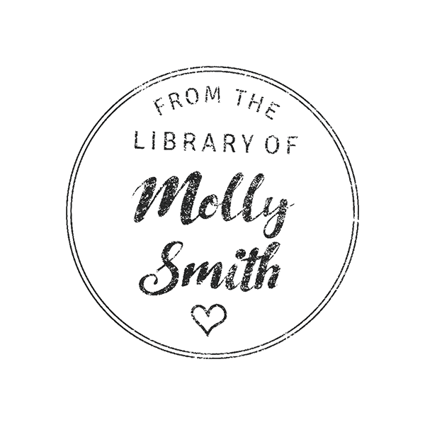 Round Heart 'From the Library of' Teacher Stamp