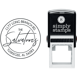 Salvatore Round Script Address Stamp