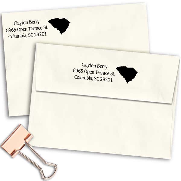 South Carolina Return Address Stamp Imprint Example