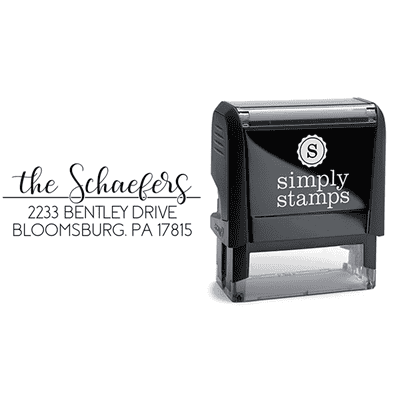 Schaefers Script Return Address Stamp - alternate view