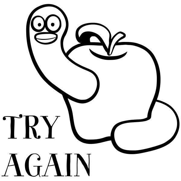 Try Again Worm Teacher Craft Stamp