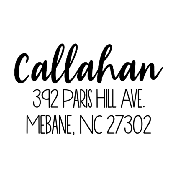 Script Condensed Address Stamp