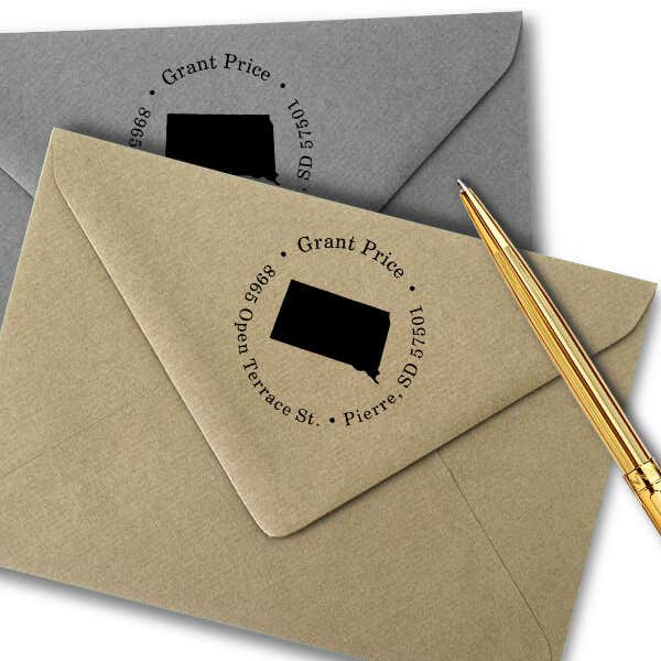 South Dakota Round Address Stamp Imprint Example