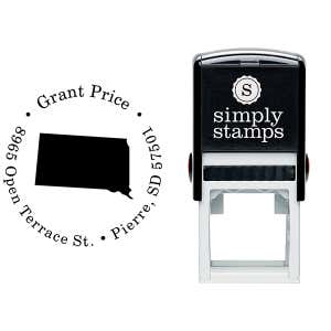 South Dakota Round Address Stamp Body and Design