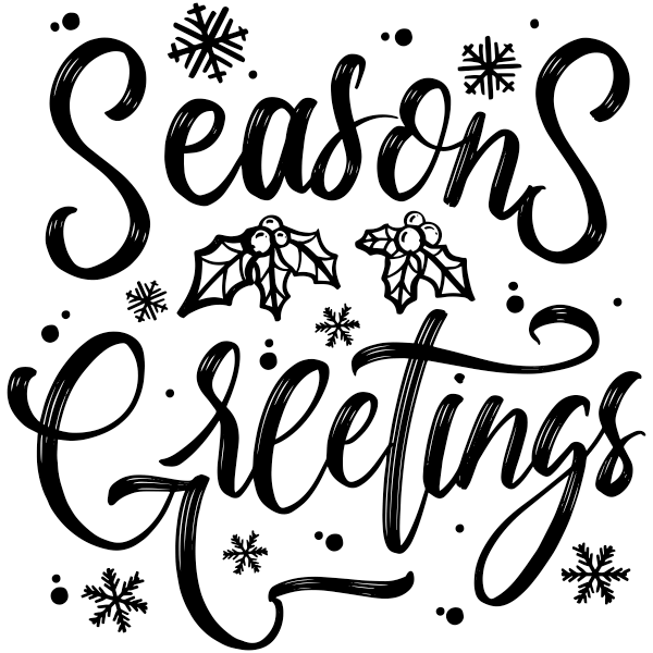 Seasons Greetings 2x2 Craft Stamp