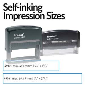 Self-Inking Impression Sizes