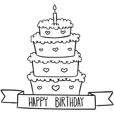 Happy Birthday 4 Tier Cake Craft Stamp