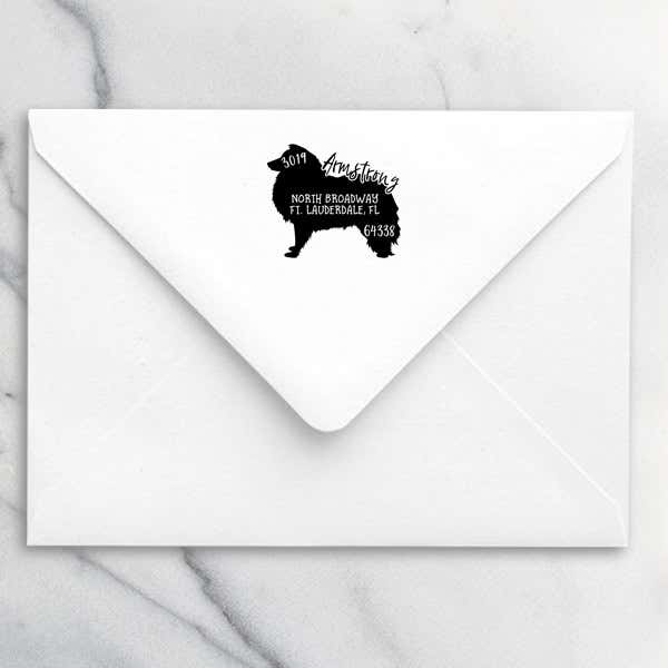 Shetland Sheep Dog Address Stamp
