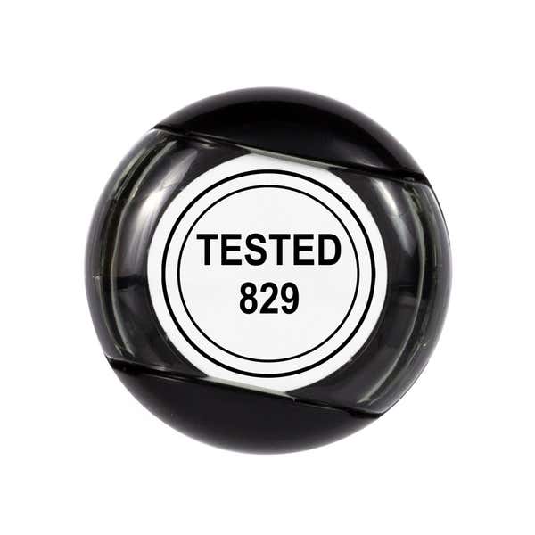 Overhead view of the Shiny R-517 stamp that leaves a half-inch diameter impression