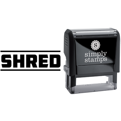 Shred in Sharp Lettering Business Stamp