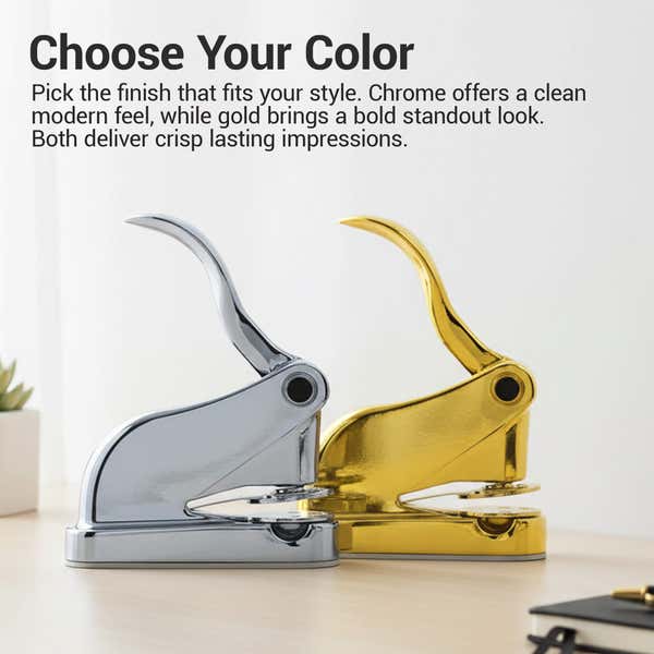 Simply Stamps luxury embosser in chrome and gold finish