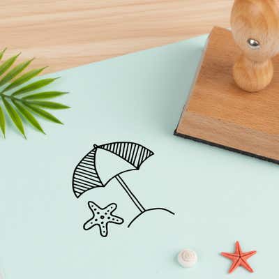 Beach Umbrella Craft Stamp - alternate view