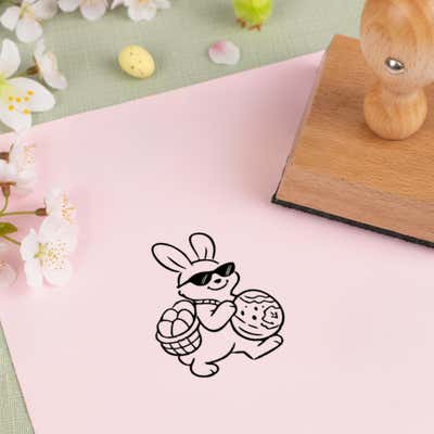 Easter Bunny Basket Craft Stamp - alternate view