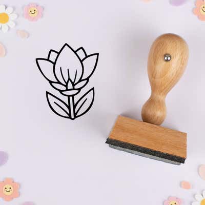 Bold Cupped Bloom Craft Stamp - alternate view