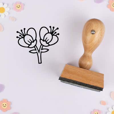 Twin Blossom Branch Craft Stamp - alternate view