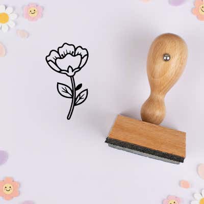 Ruffled Cup Flower Craft Stamp - alternate view