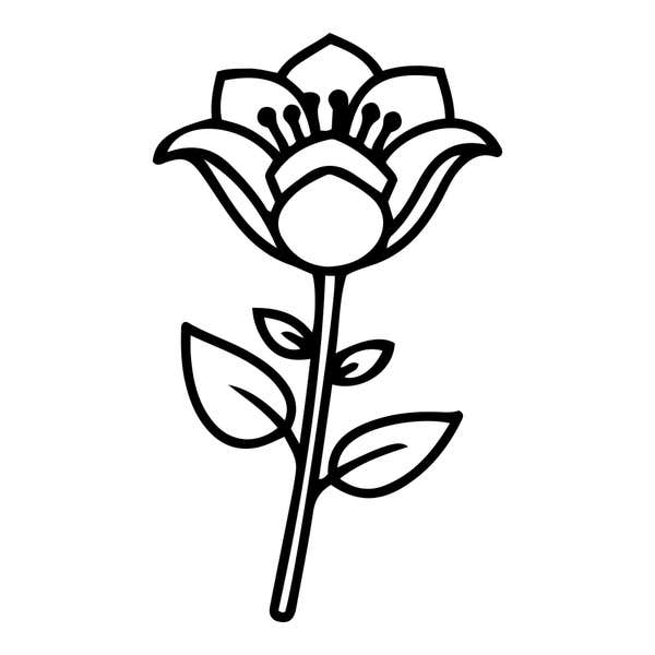 Flared Petal Flower Craft Stamp