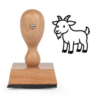 Cute Goat Craft Stamp - alternate view