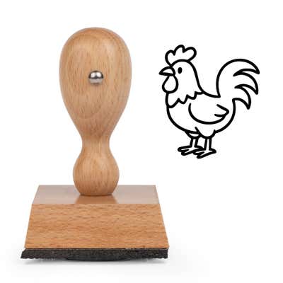 Cute Rooster Craft Stamp - alternate view