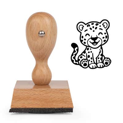 Cute Spotted Cat Craft Stamp - alternate view