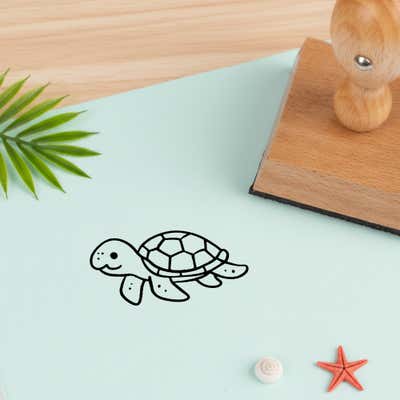 Cute Turtle Craft Stamp - alternate view