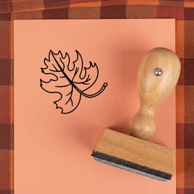 Curly Stem Lobed Leaf Craft Stamp - alternate view