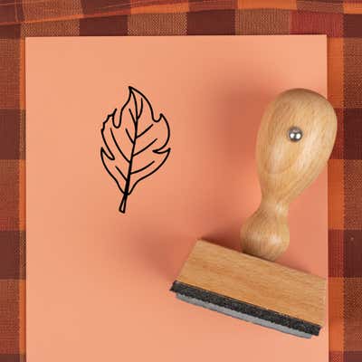 Windblown Lobed Leaf Craft Stamp - alternate view
