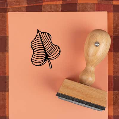 Striped Vein Leaf Craft Stamp - alternate view