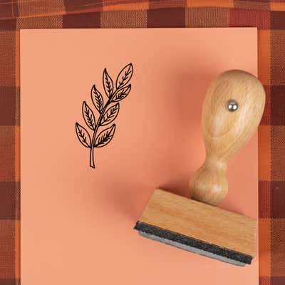 Leafy Branch Sprig Craft Stamp - alternate view