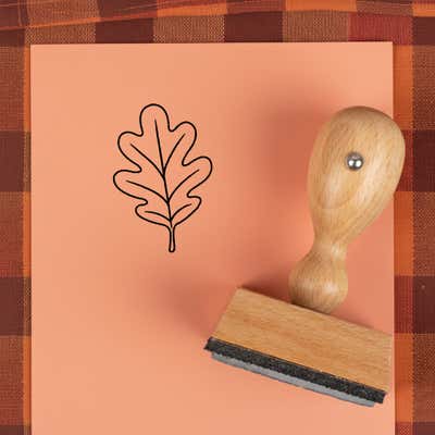 Rounded Oak Leaf Craft Stamp - alternate view