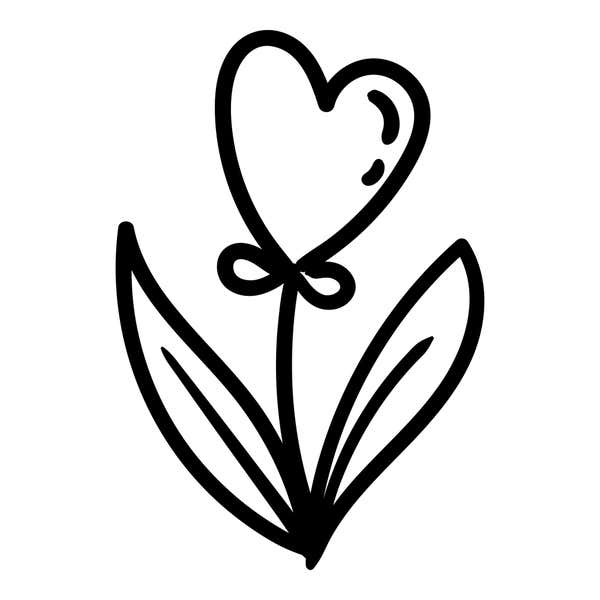 Romantic Heart Flower Craft Stamp