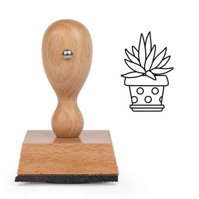 Polka Dot Pot Succulent Craft Stamp - alternate view