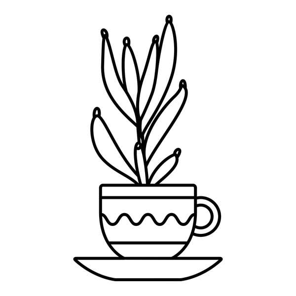Teacup Houseplant Craft Stamp