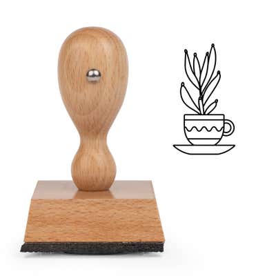 Teacup Houseplant Craft Stamp - alternate view