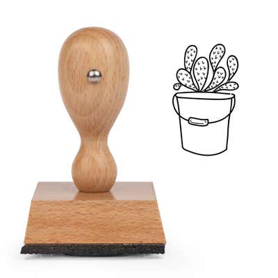 Succulent Pail Craft Stamp - alternate view