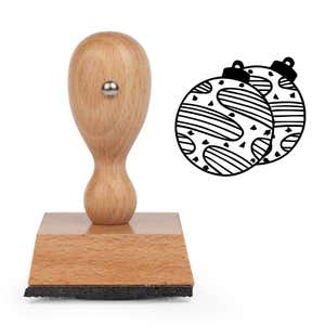 Keepsake Tree Ornaments Craft Stamp standing upright beside its black stamped keepsake tree ornaments image