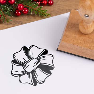 Tied Ribbon Bow Craft Stamp - alternate view