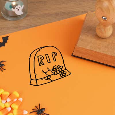 Graveyard RIP Tombstone Craft Stamp - alternate view