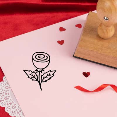 Valentine Rose Craft Stamp - alternate view
