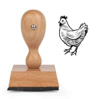 Sketched Chicken Craft Stamp - alternate view