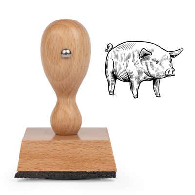 Sketched Pig Craft Stamp - alternate view