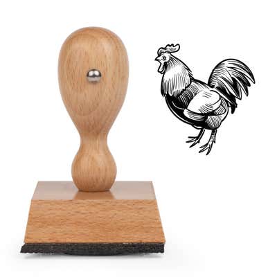 Sketched Rooster Craft Stamp - alternate view
